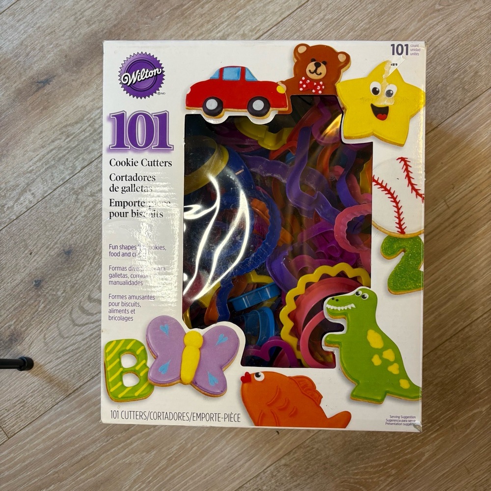 Wilton 101 Piece Cookie Cutter Set Multicolor Alphabet Numbers Holiday Shapes